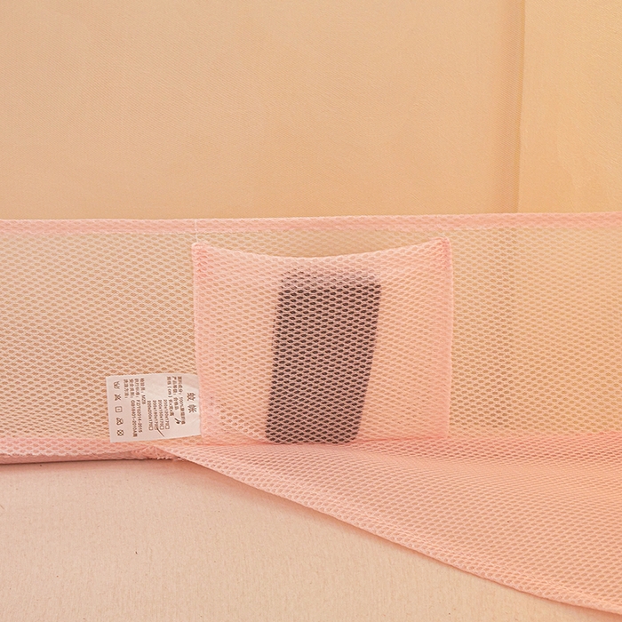 91家纺网 家纺一手货源 找家纺 青竹苑 2026新款花边款床笠底防摔坐床蚊帐 坐床樱桃-樱花粉