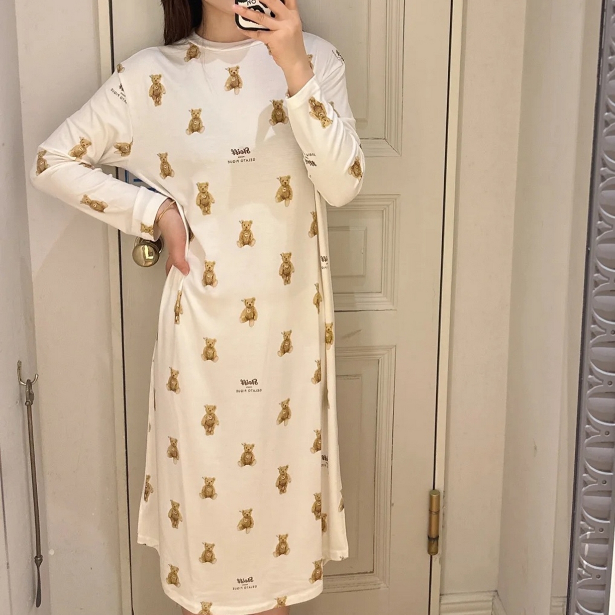 （总）妍景家居生活馆 2026新款满印可爱小熊睡裙