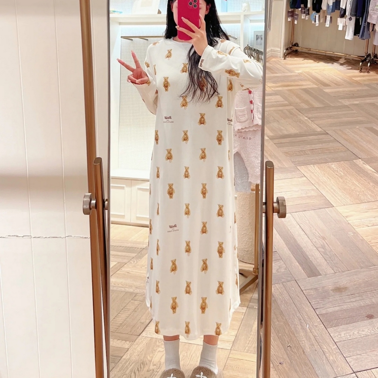 91家纺网 家纺一手货源 找家纺 （总）妍景家居生活馆 2026新款满印可爱小熊睡裙