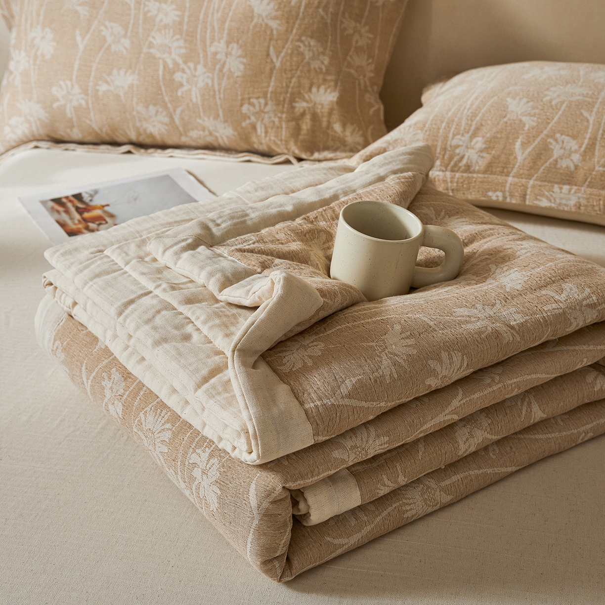 91家纺网 家纺一手货源 找家纺 （总）熙宴家纺 2026新款色织提花棉麻脱脂棉花夏被 被子被芯