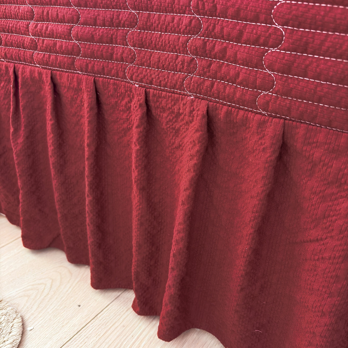 91家纺网 家纺一手货源 找家纺 （总）民新家纺 2026新款泡芙双层纱床盖款四件套