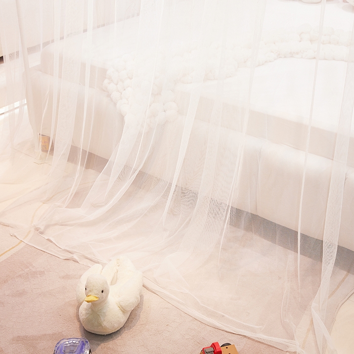 91家纺网 家纺一手货源 找家纺 青竹苑 2026新款简约落地蚊帐 落地简约-柔白 