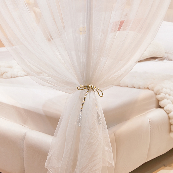 91家纺网 家纺一手货源 找家纺 青竹苑 2026新款简约落地蚊帐 落地简约-柔白 