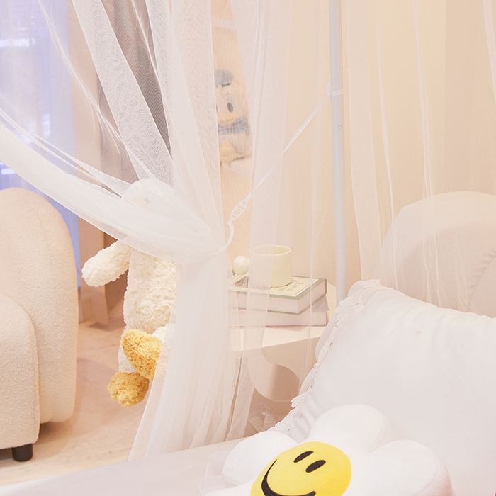 91家纺网 家纺一手货源 找家纺 青竹苑 2026新款简约落地蚊帐 落地简约-柔白 