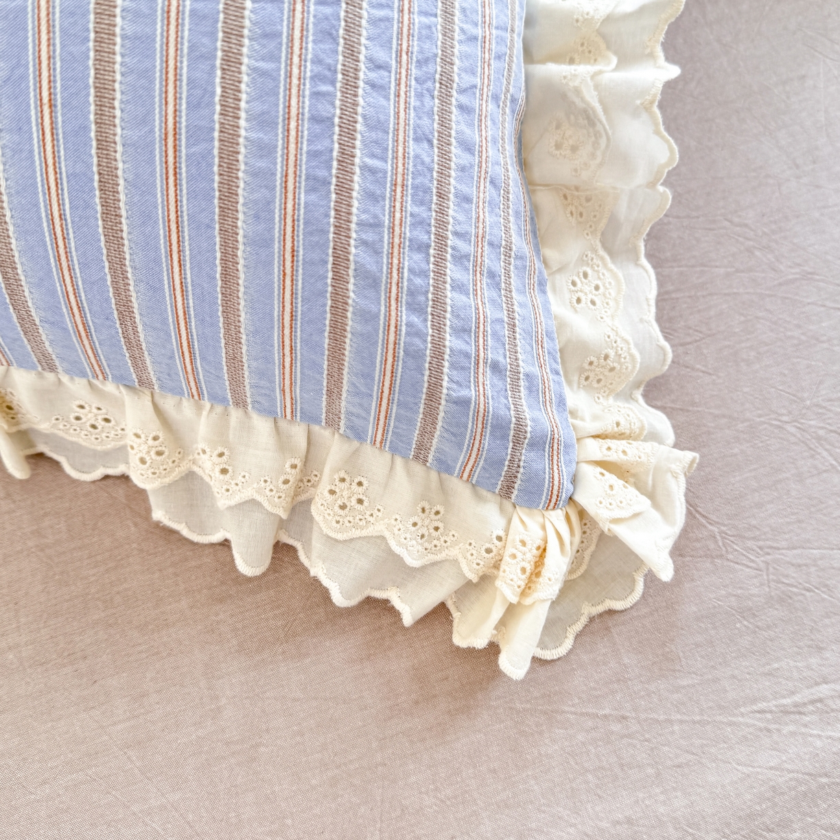 91家纺网 家纺一手货源 找家纺 仰望棉麻双层纱供应链 2026春夏新款全棉纯棉色织提花四件套-麦香麦香-蓝色