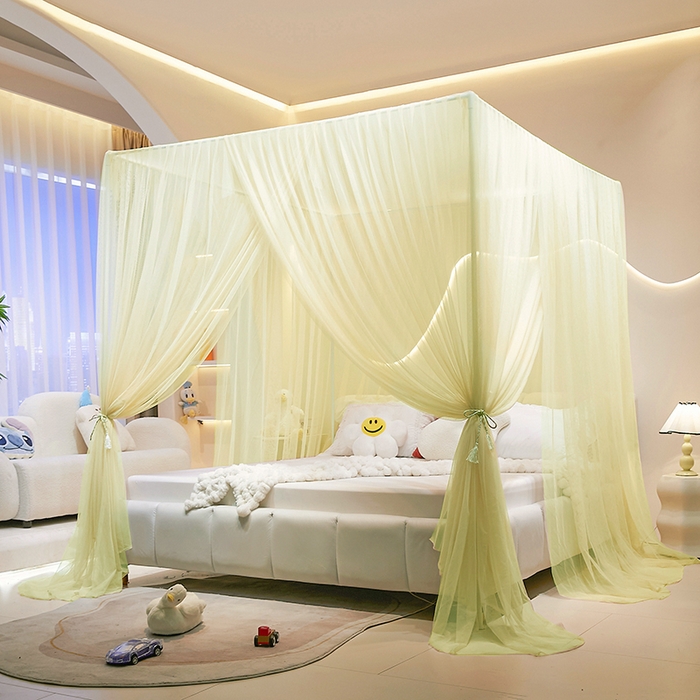 91家纺网 家纺一手货源 找家纺 青竹苑 2026新款简约落地蚊帐 落地简约-鼠尾草绿 