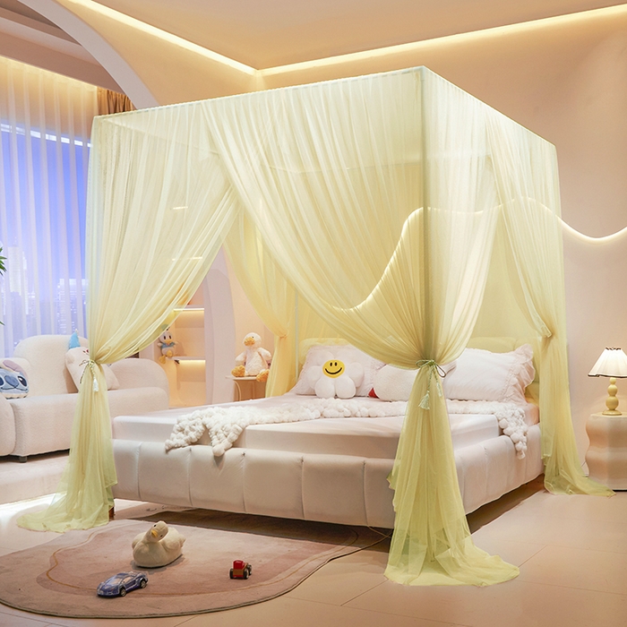 青竹苑 2026新款简约落地蚊帐 落地简约-鼠尾草绿 