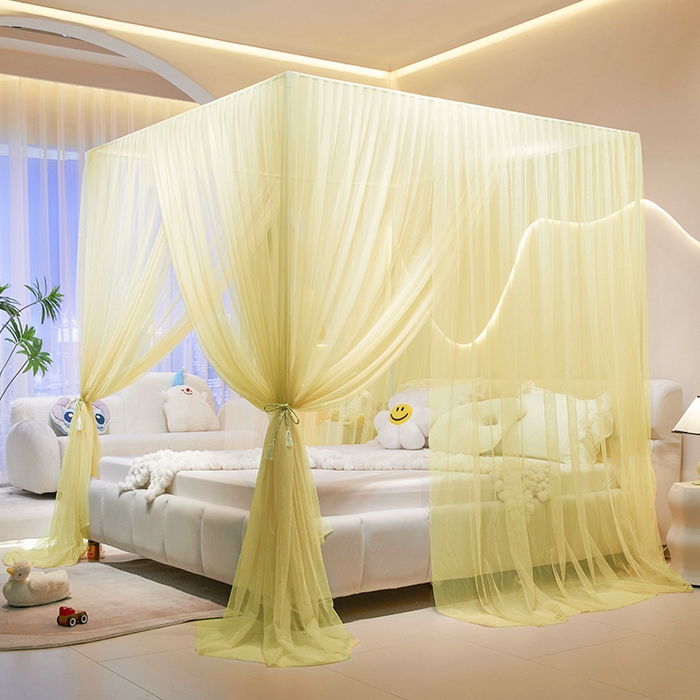 91家纺网 家纺一手货源 找家纺 青竹苑 2026新款简约落地蚊帐 落地简约-鼠尾草绿 