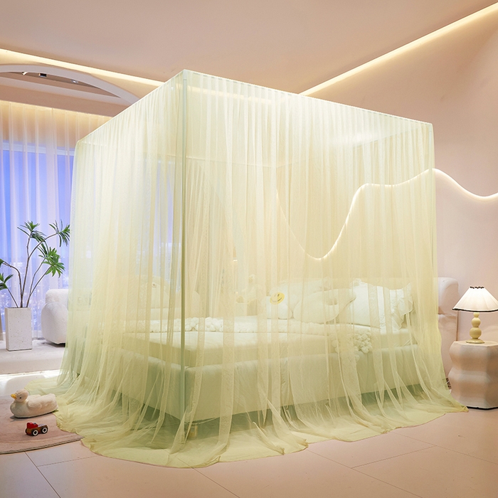 91家纺网 家纺一手货源 找家纺 青竹苑 2026新款简约落地蚊帐 落地简约-鼠尾草绿 