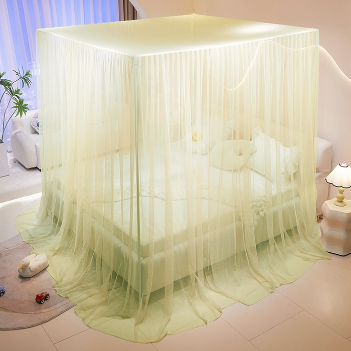 91家纺网 家纺一手货源 找家纺 青竹苑 2026新款简约落地蚊帐 落地简约-鼠尾草绿 