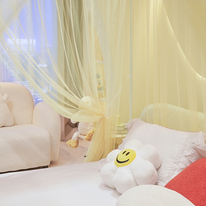 91家纺网 家纺一手货源 找家纺 青竹苑 2026新款简约落地蚊帐 落地简约-鼠尾草绿 