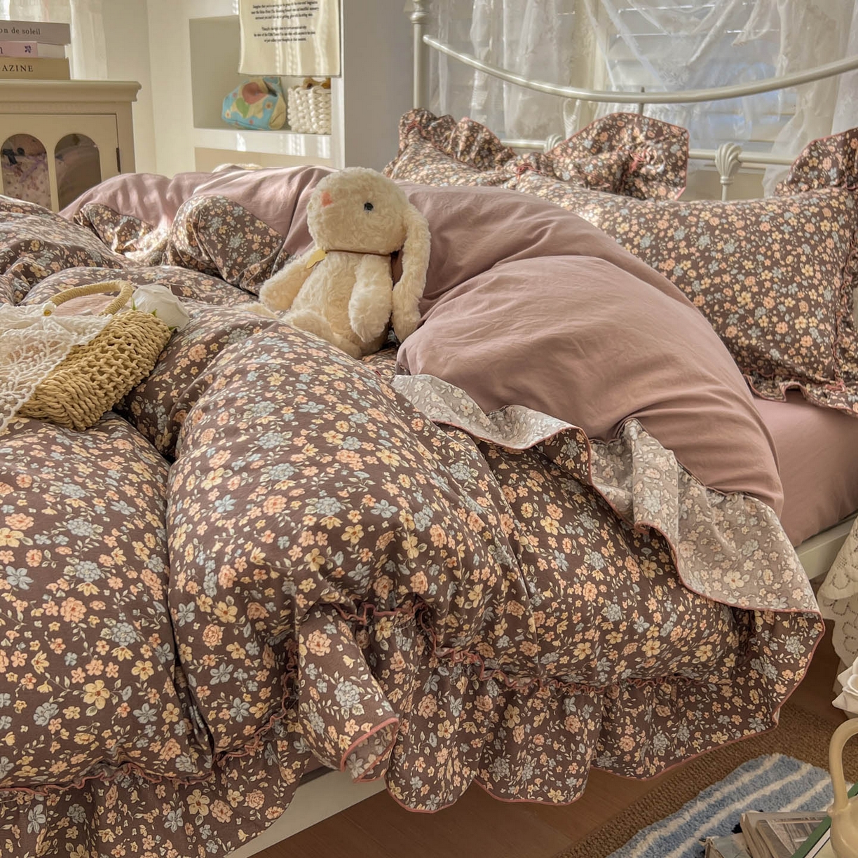 91家纺网 家纺一手货源 找家纺 睡美美家纺 2026新款水洗云朵棉亲肤花边款四件套 花序