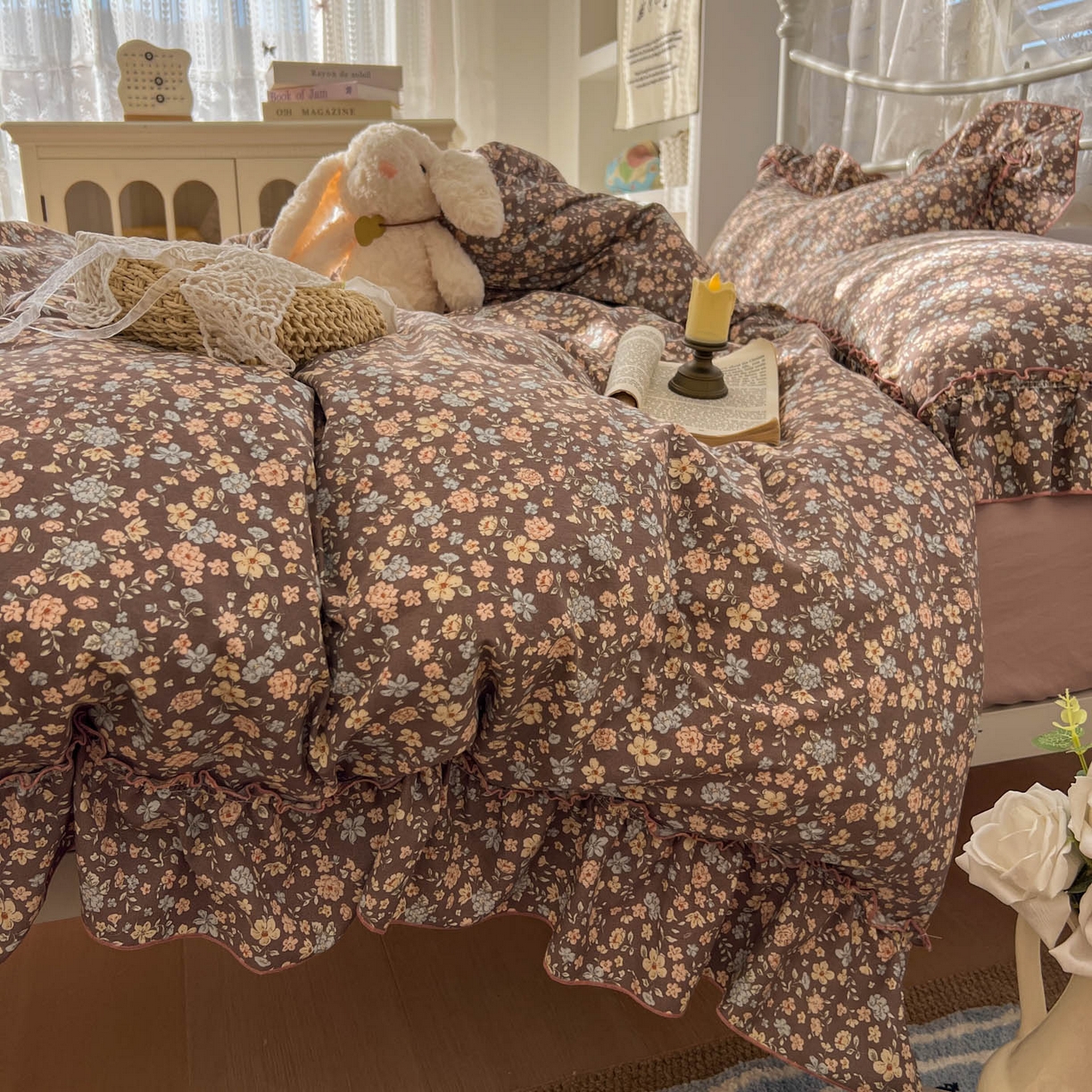 91家纺网 家纺一手货源 找家纺 睡美美家纺 2026新款水洗云朵棉亲肤花边款四件套 花序