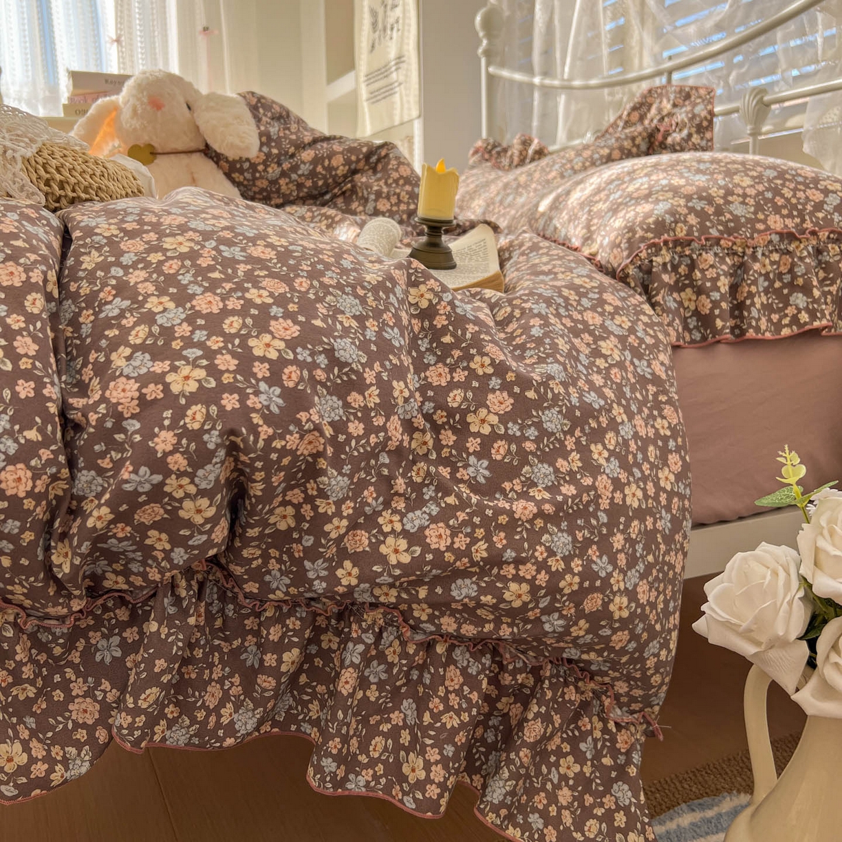 91家纺网 家纺一手货源 找家纺 睡美美家纺 2026新款水洗云朵棉亲肤花边款四件套 花序