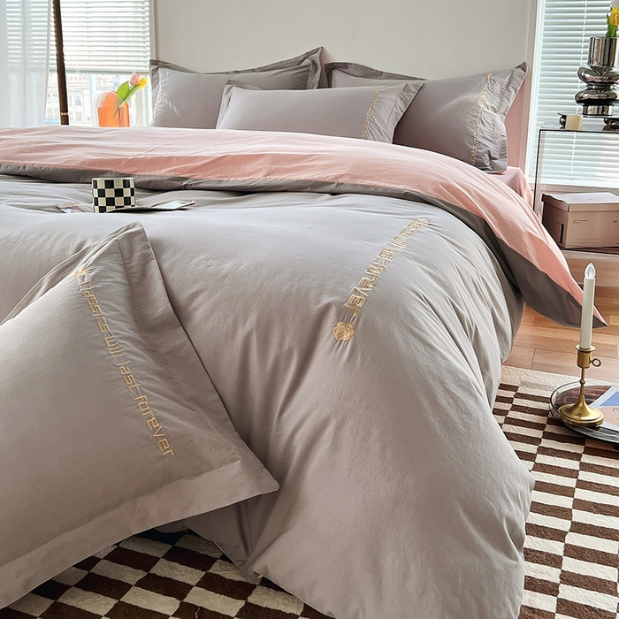 91家纺网 家纺一手货源 找家纺 （总）拼社家纺 2026新款A类色织全棉水洗棉四件套纯棉四件套刺绣床上用品-漫系列