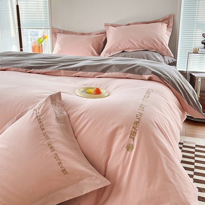 91家纺网 家纺一手货源 找家纺 （总）拼社家纺 2026新款A类色织全棉水洗棉四件套纯棉四件套刺绣床上用品-漫系列