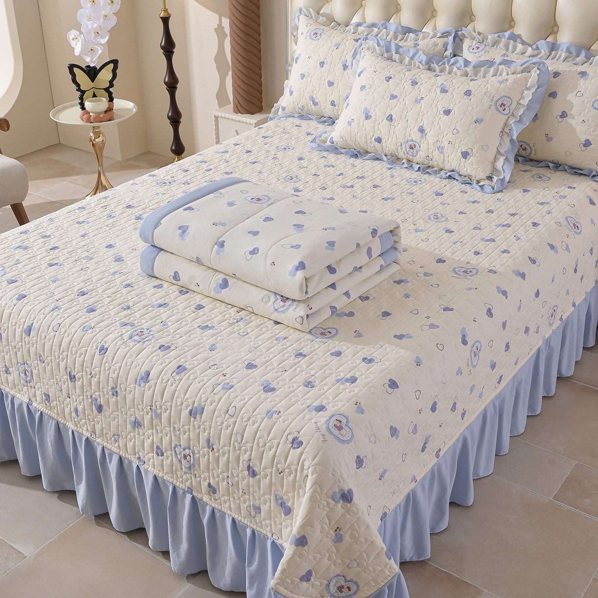 91家纺网 家纺一手货源 找家纺 （总）金梦家居 2026新款水洗棉床盖夏被款四件套