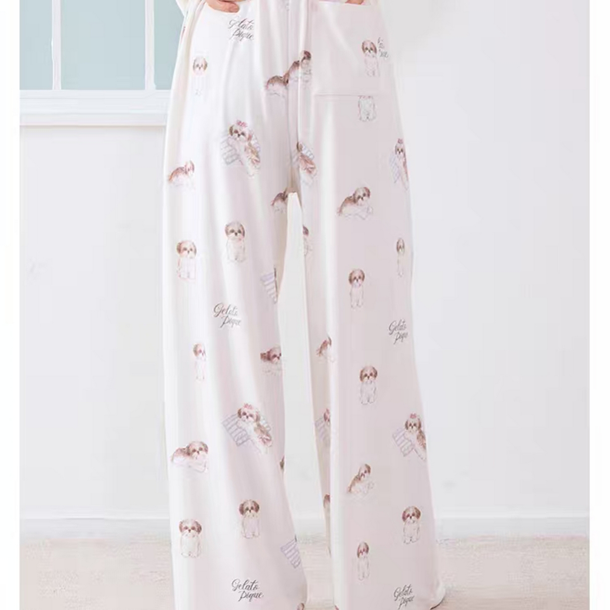 91家纺网 家纺一手货源 找家纺 妍景家居生活馆 2026新款抱枕西施小狗套装 蓝色