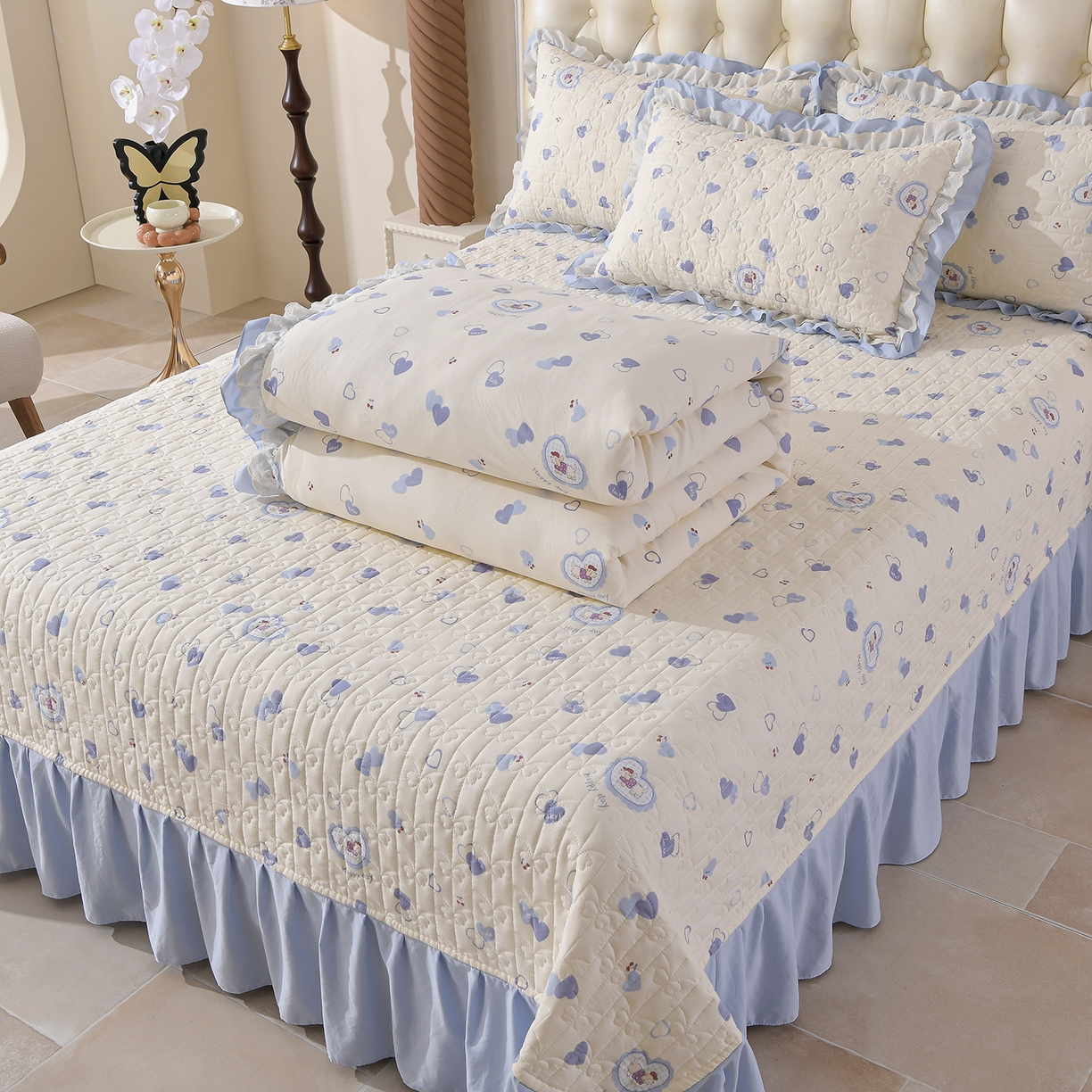 91家纺网 家纺一手货源 找家纺 （总）金梦家居 2026新款水洗棉床盖夏被款四件套