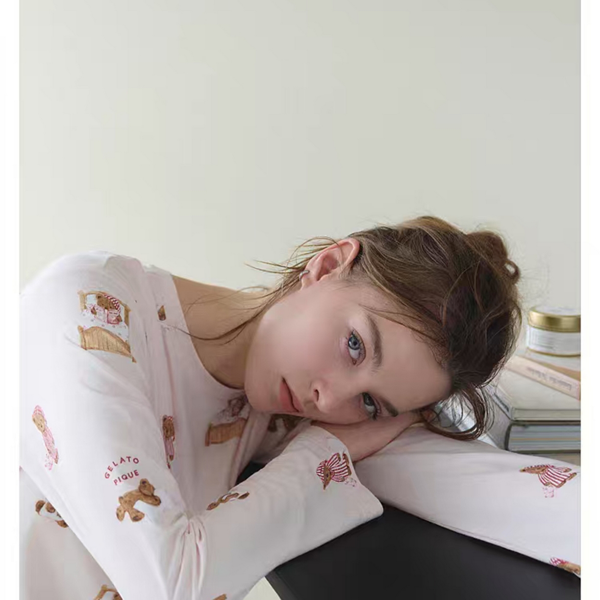 91家纺网 家纺一手货源 找家纺 妍景家居生活馆 2026新款莫代尔晚安小熊裙 浅粉