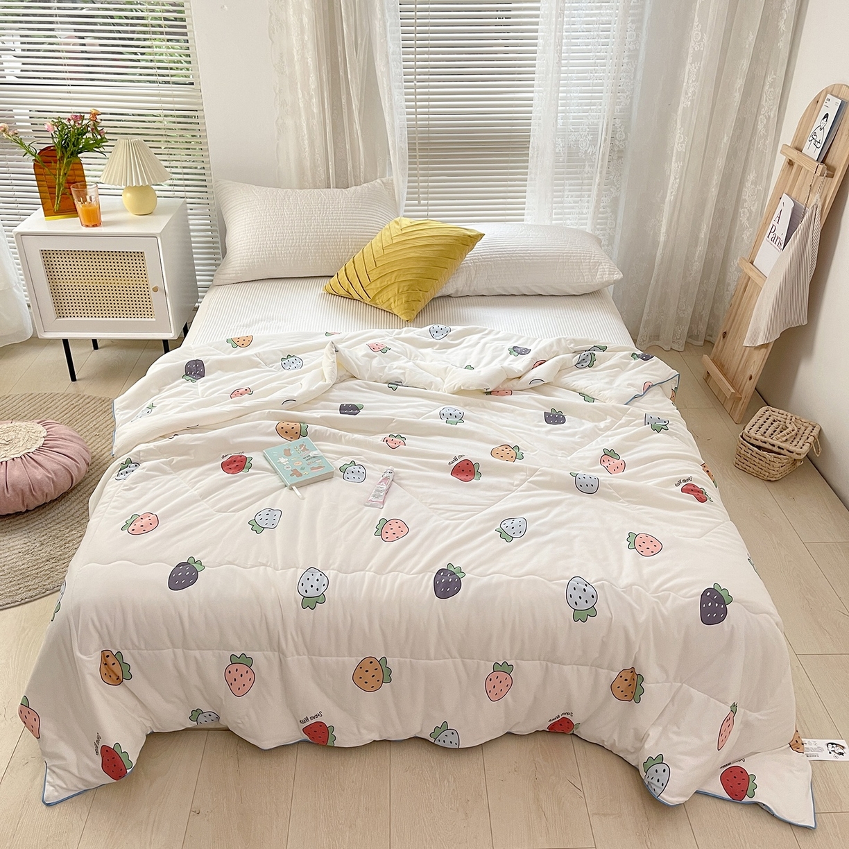 91家纺网 家纺一手货源 找家纺 （总）咏绒家纺工厂店 厂家直销网销爆款花型永不断货2025春夏新款A类牛奶针织棉大豆夏被（长期款）