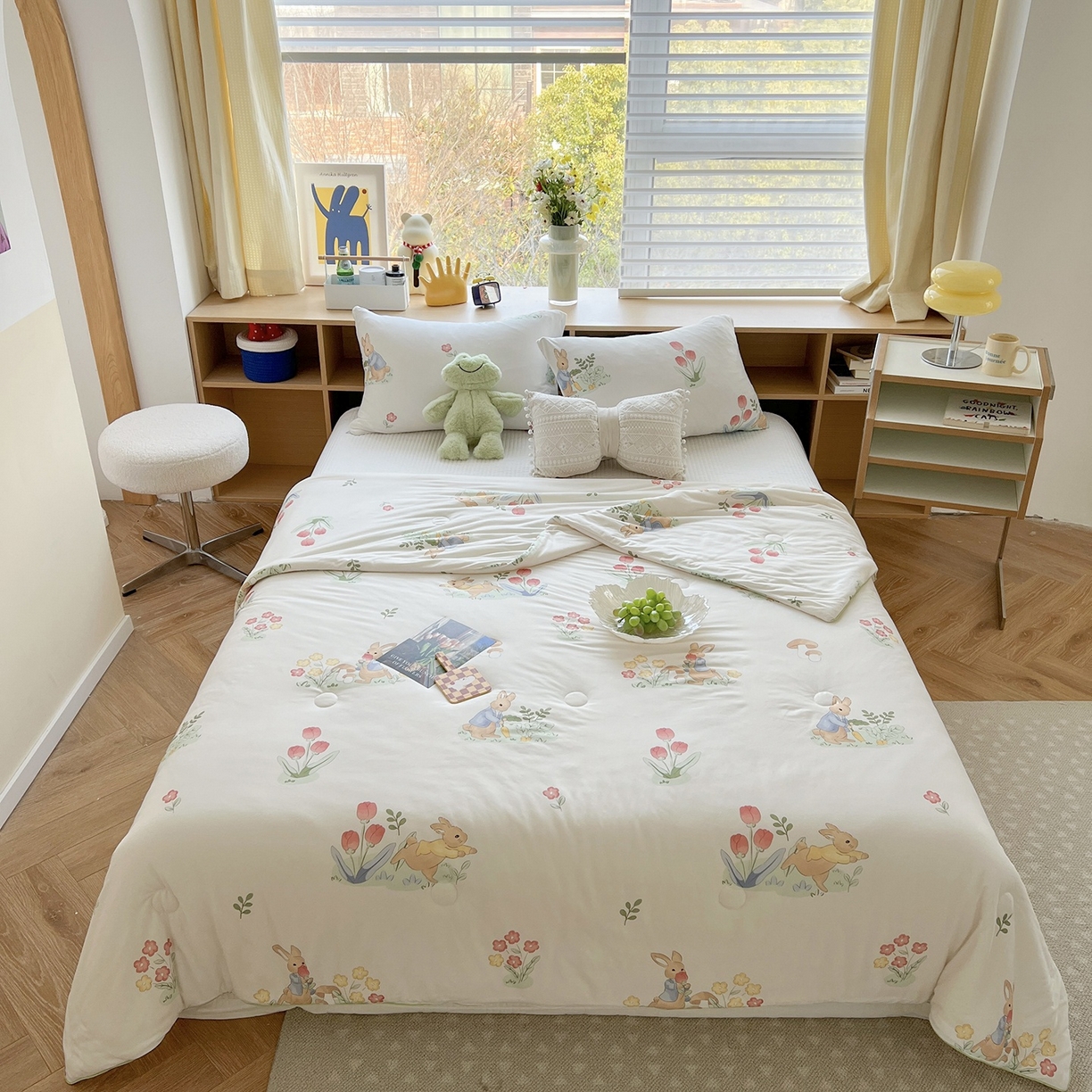 91家纺网 家纺一手货源 找家纺 （总）咏绒家纺工厂店 厂家直销网销爆款花型永不断货2025春夏新款A类牛奶针织棉大豆夏被（长期款）