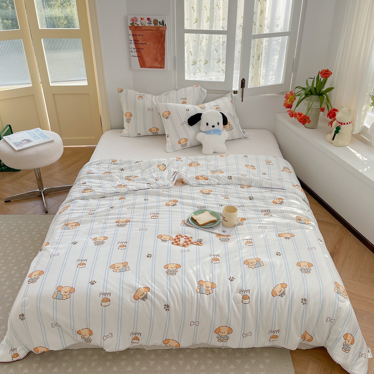 91家纺网 家纺一手货源 找家纺 （总）咏绒家纺工厂店 厂家直销网销爆款花型永不断货2025春夏新款A类牛奶针织棉大豆夏被（长期款）