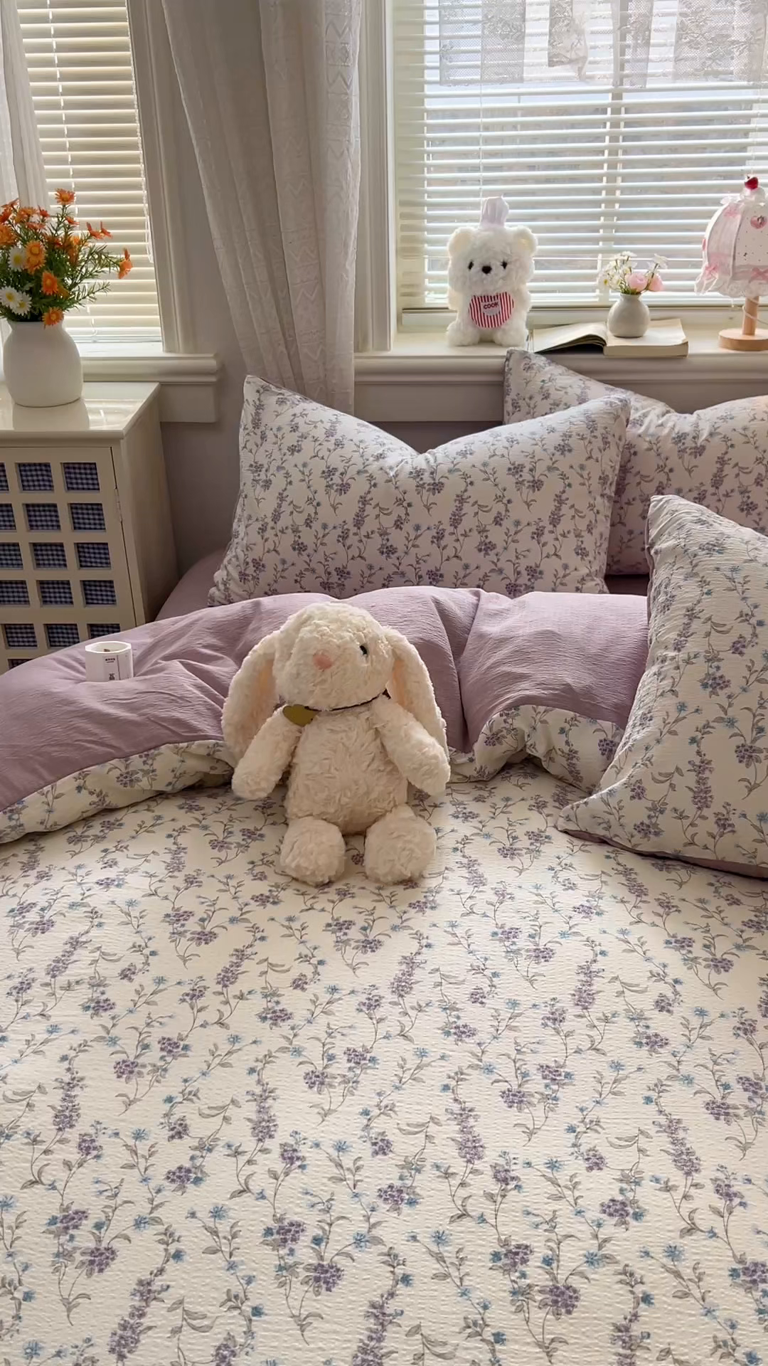 91家纺网 家纺一手货源 找家纺 金梦拉家纺 2026春夏新款云感双层纱皱皱纱系列四件套 春日铃兰