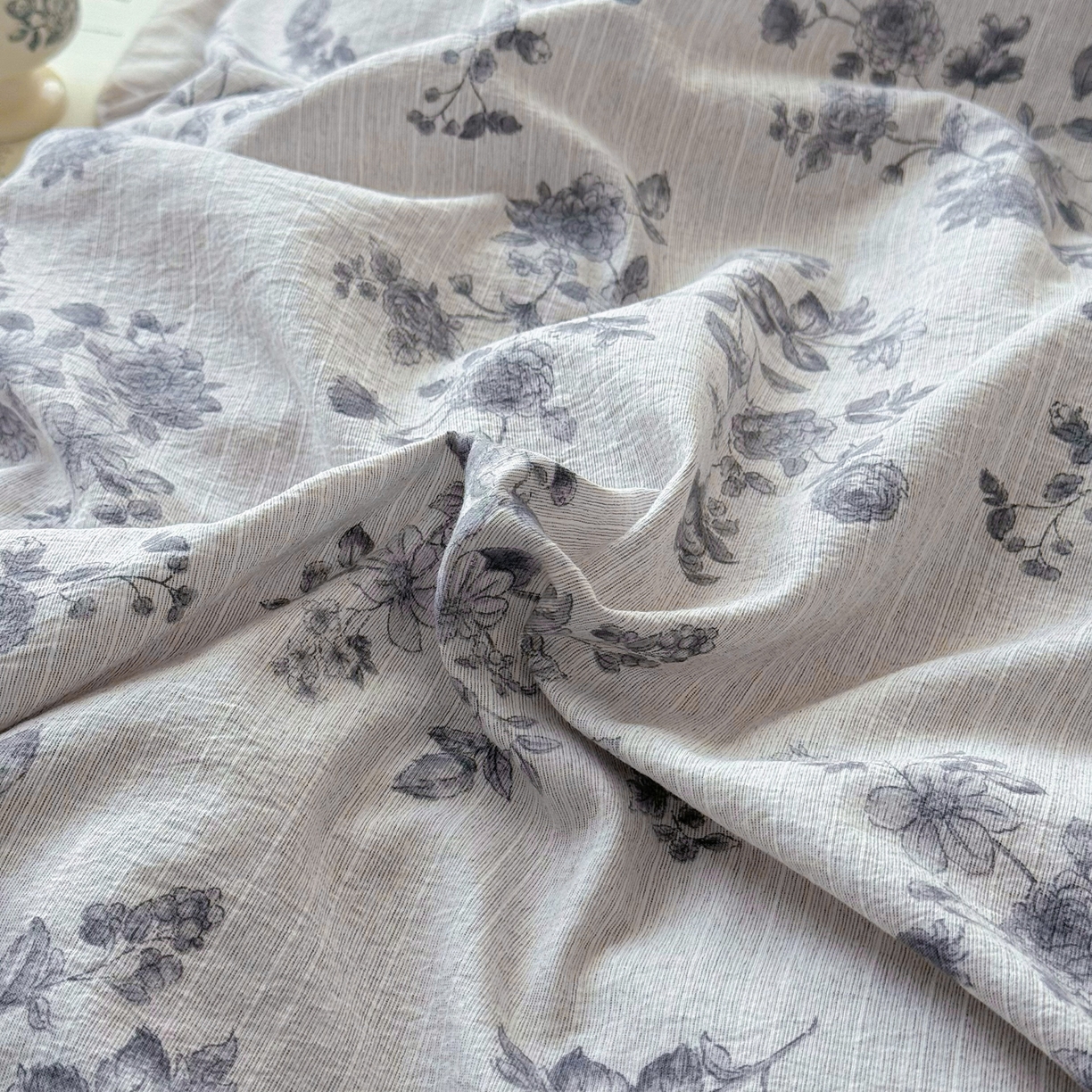 91家纺网 家纺一手货源 找家纺 （总）赛丽雅 2026春夏新款色织提花麻法式花边款四件套