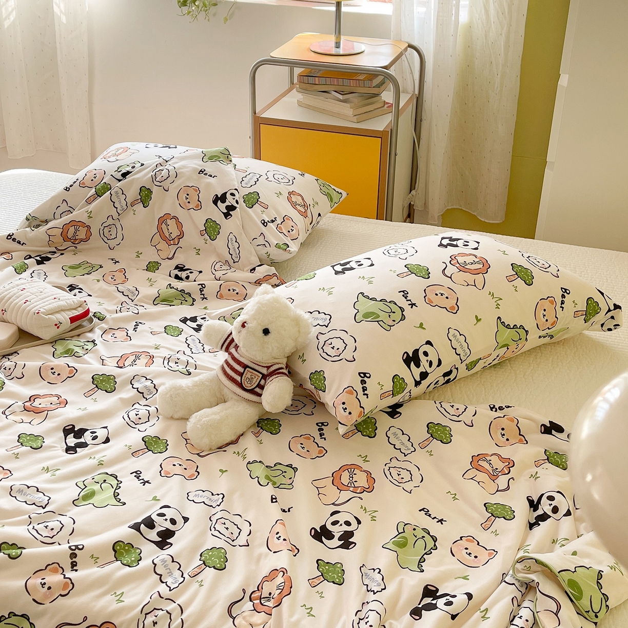 91家纺网 家纺一手货源 找家纺 咏绒家纺工厂店 厂家直销网销爆款花型永不断货2025春夏新款A类牛奶针织棉大豆夏被（长期款） 大森林