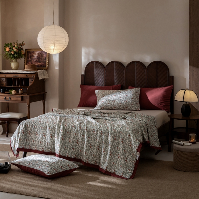 91家纺网 家纺一手货源 找家纺 （总）大彩家居 2026春夏新款棉麻印花四件套