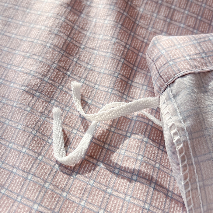 91家纺网 家纺一手货源 找家纺 库里梦家纺 2026新款色织提花婴儿棉四件套 琥珀粉