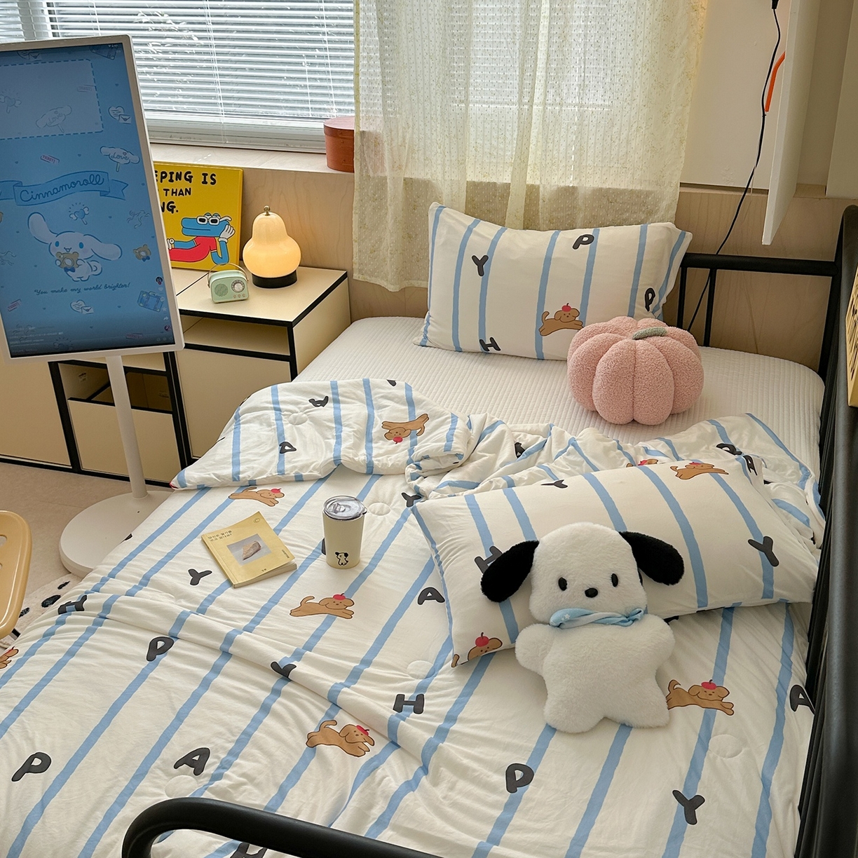 91家纺网 家纺一手货源 找家纺 咏绒家纺工厂店 厂家直销网销爆款花型永不断货2025春夏新款A类牛奶针织棉大豆夏被（长期款） 快乐狗