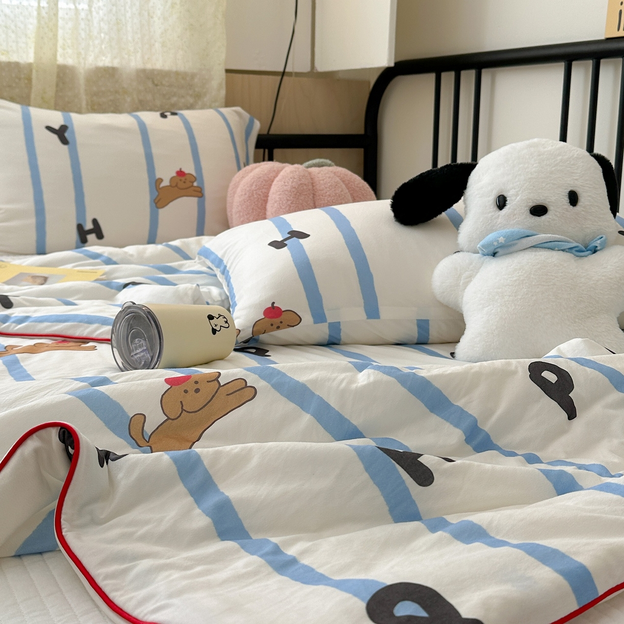 91家纺网 家纺一手货源 找家纺 咏绒家纺工厂店 厂家直销网销爆款花型永不断货2025春夏新款A类牛奶针织棉大豆夏被（长期款） 快乐狗