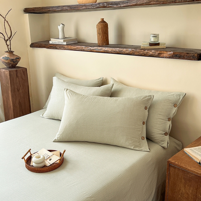 91家纺网 家纺一手货源 找家纺 库里梦家纺 2026新款色织提花婴儿棉四件套 琥珀米