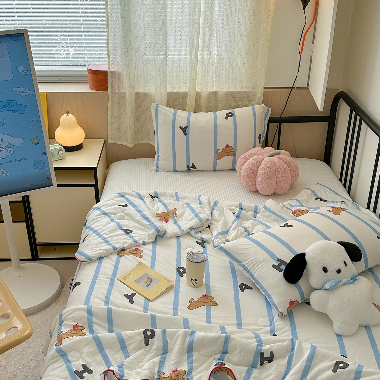 91家纺网 家纺一手货源 找家纺 咏绒家纺工厂店 厂家直销网销爆款花型永不断货2025春夏新款A类牛奶针织棉大豆夏被（长期款） 快乐狗