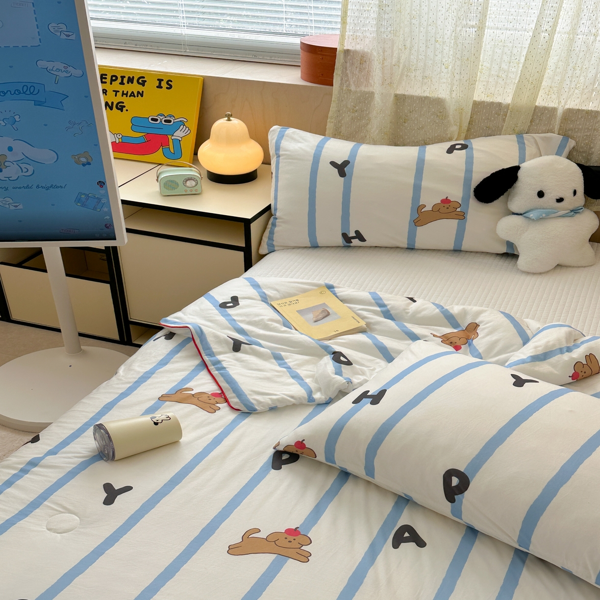 91家纺网 家纺一手货源 找家纺 咏绒家纺工厂店 厂家直销网销爆款花型永不断货2025春夏新款A类牛奶针织棉大豆夏被（长期款） 快乐狗