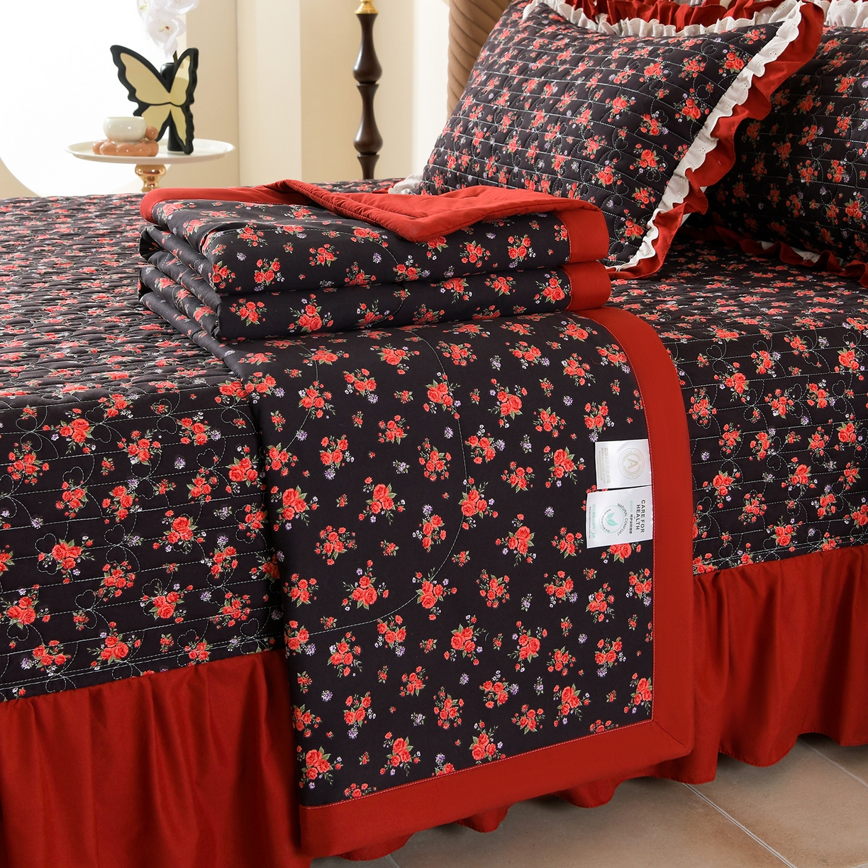 金梦家居 2026新款水洗棉床盖夏被款四件套 暗香疏影