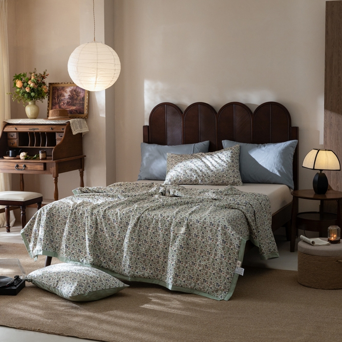 大彩家居 2026新款全棉双层纱夏被 漫步林间