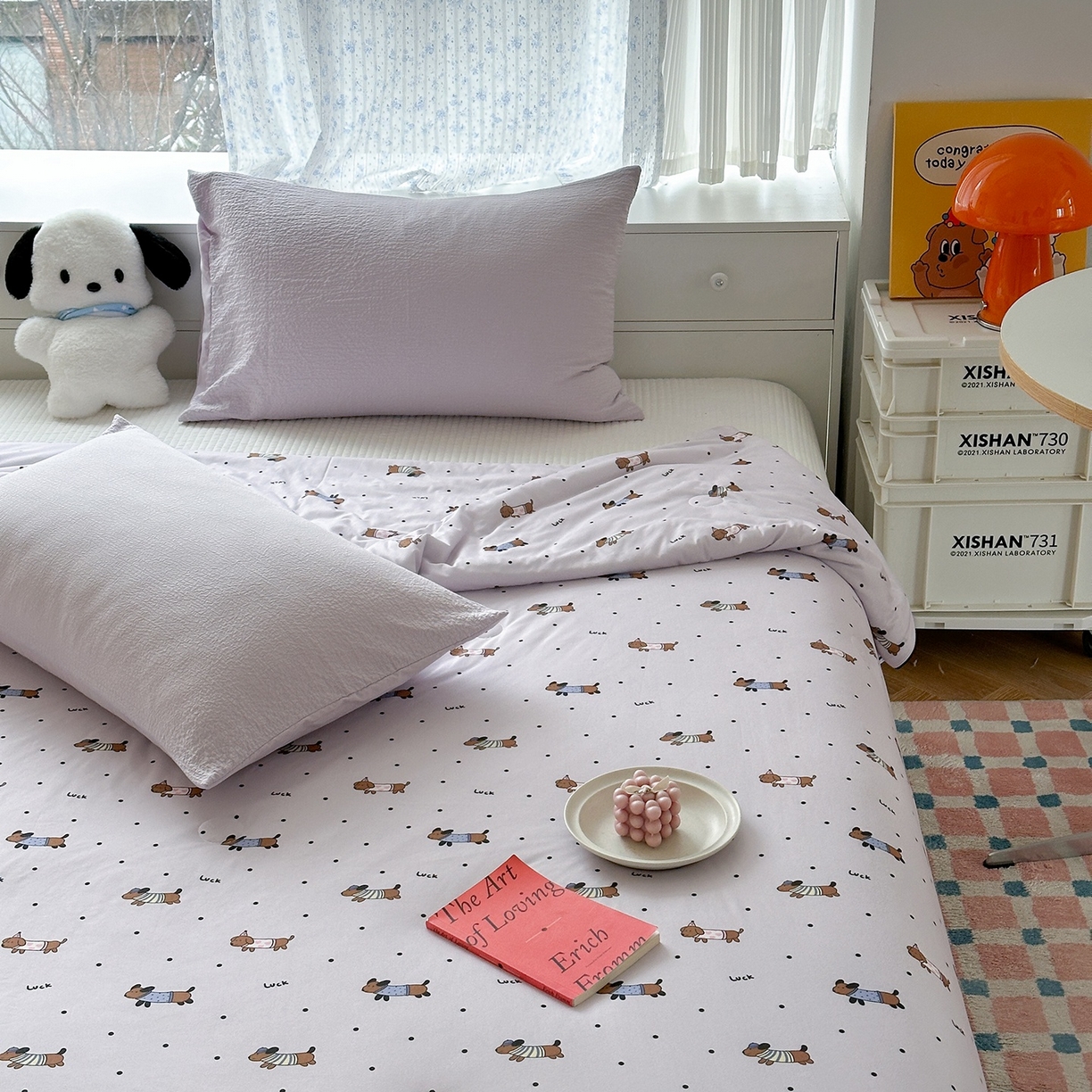 91家纺网 家纺一手货源 找家纺 咏绒家纺工厂店 厂家直销网销爆款花型永不断货2025春夏新款A类牛奶针织棉大豆夏被（长期款） 腊肠犬