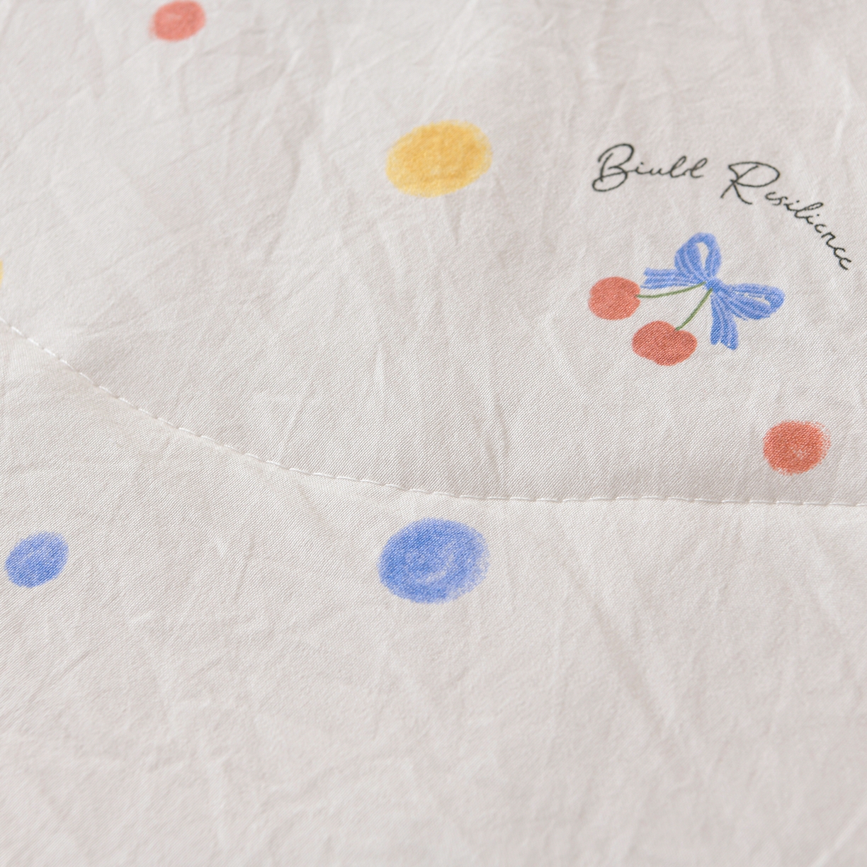 91家纺网 家纺一手货源 找家纺 金梦家居 2026新款水洗棉床盖夏被款四件套 彩色波点