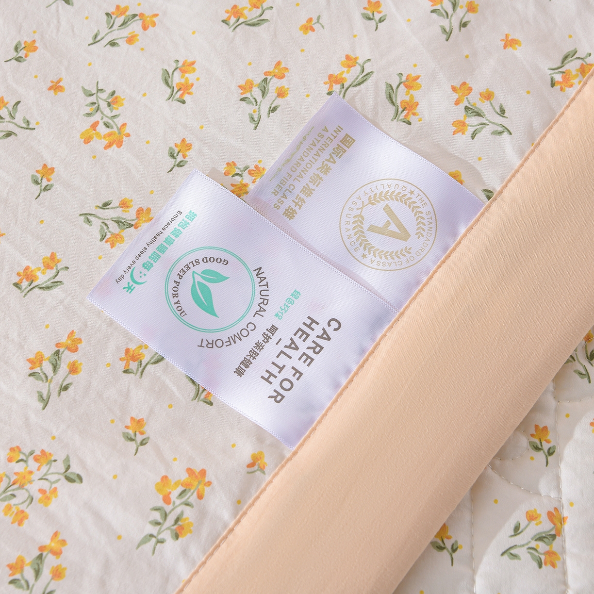 91家纺网 家纺一手货源 找家纺 金梦家居 2026新款水洗棉床盖夏被款四件套 春暖花开