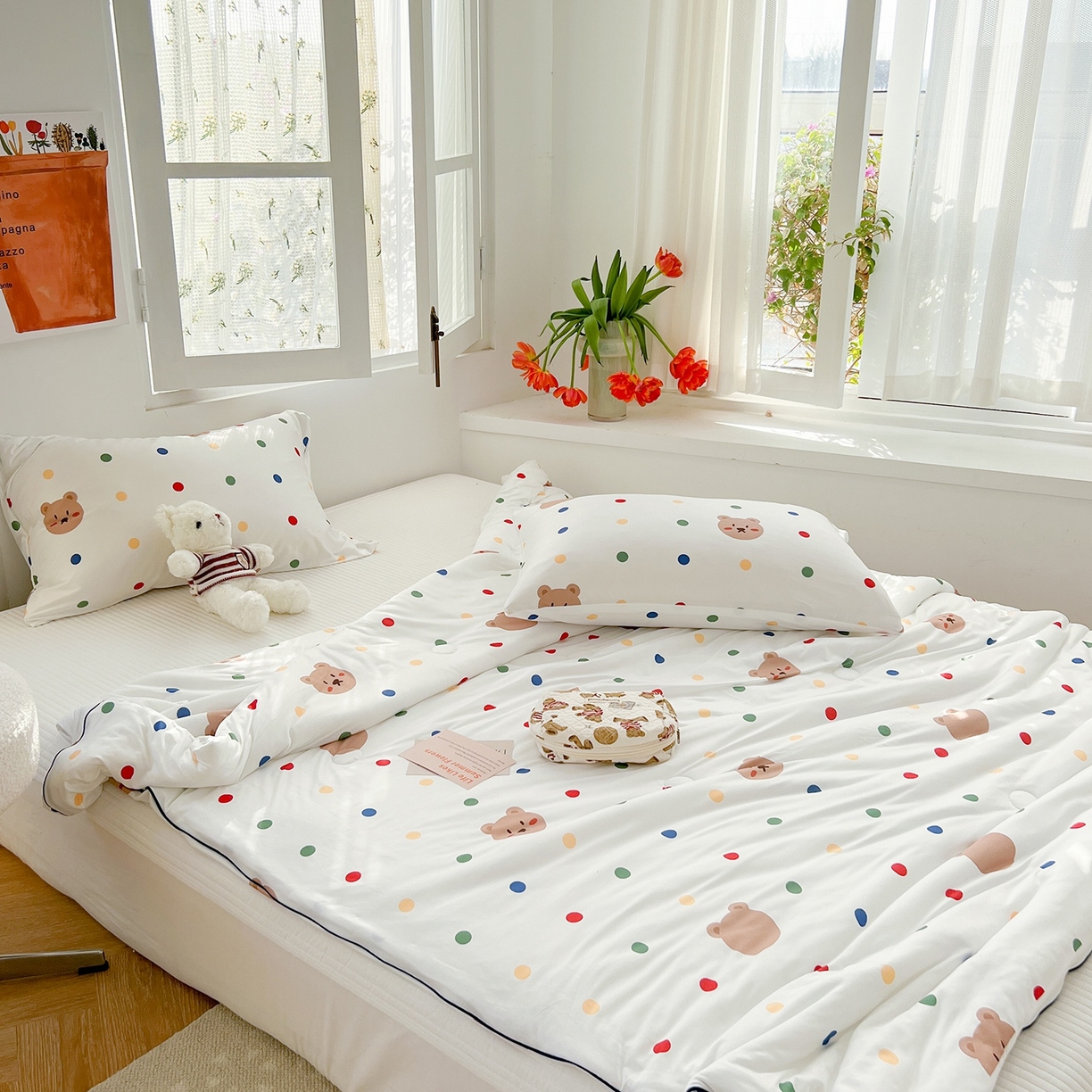 91家纺网 家纺一手货源 找家纺 咏绒家纺工厂店 厂家直销网销爆款花型永不断货2025春夏新款A类牛奶针织棉大豆夏被（长期款） 米洛熊