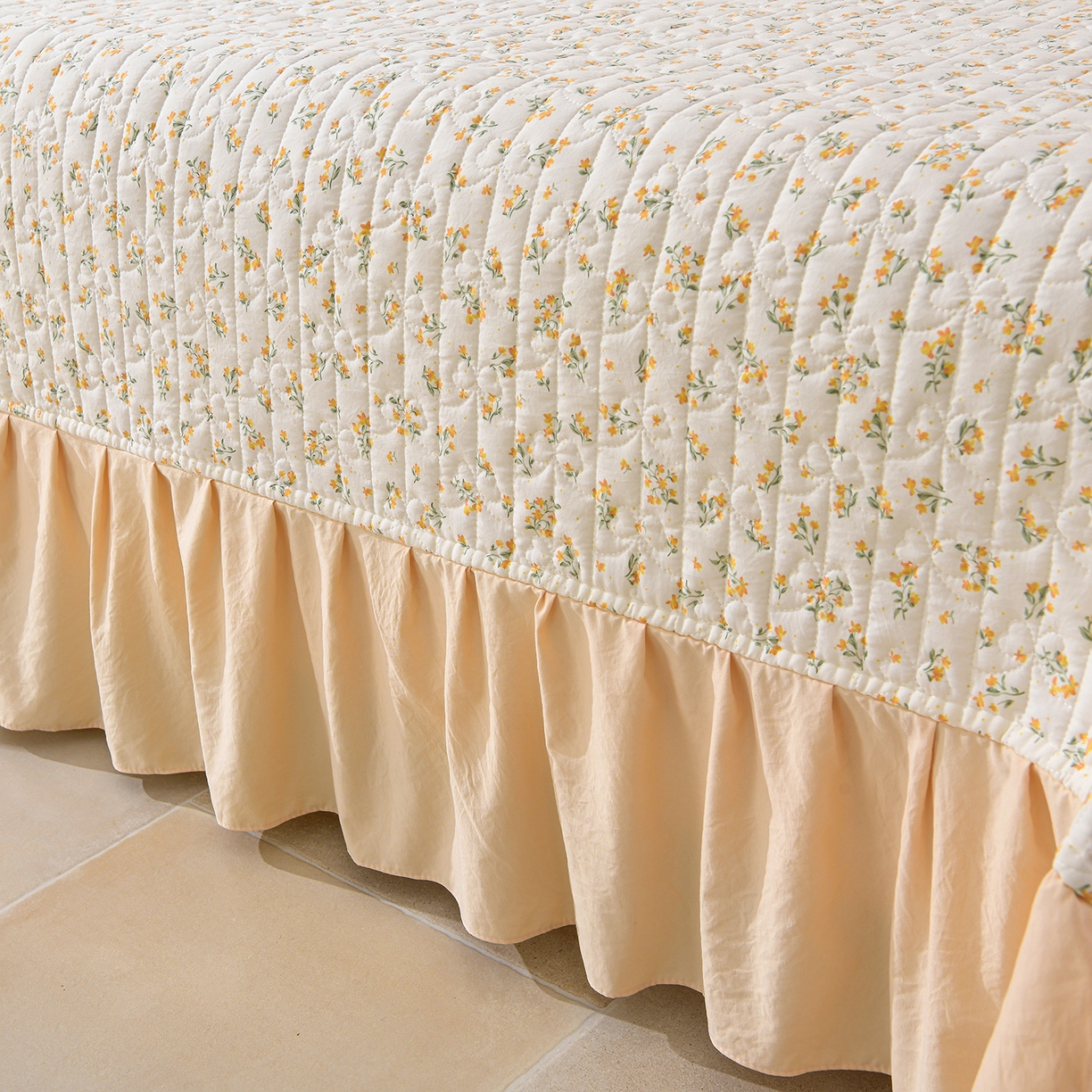 91家纺网 家纺一手货源 找家纺 金梦家居 2026新款水洗棉床盖夏被款四件套 春暖花开