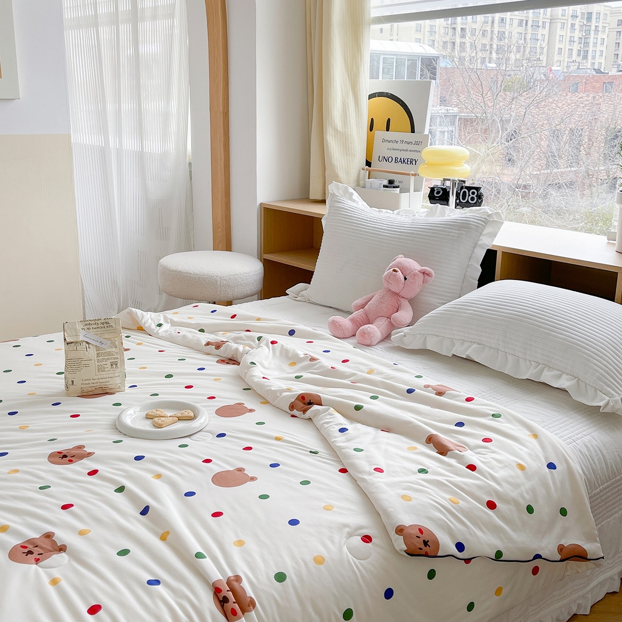 91家纺网 家纺一手货源 找家纺 咏绒家纺工厂店 厂家直销网销爆款花型永不断货2025春夏新款A类牛奶针织棉大豆夏被（长期款） 米洛熊