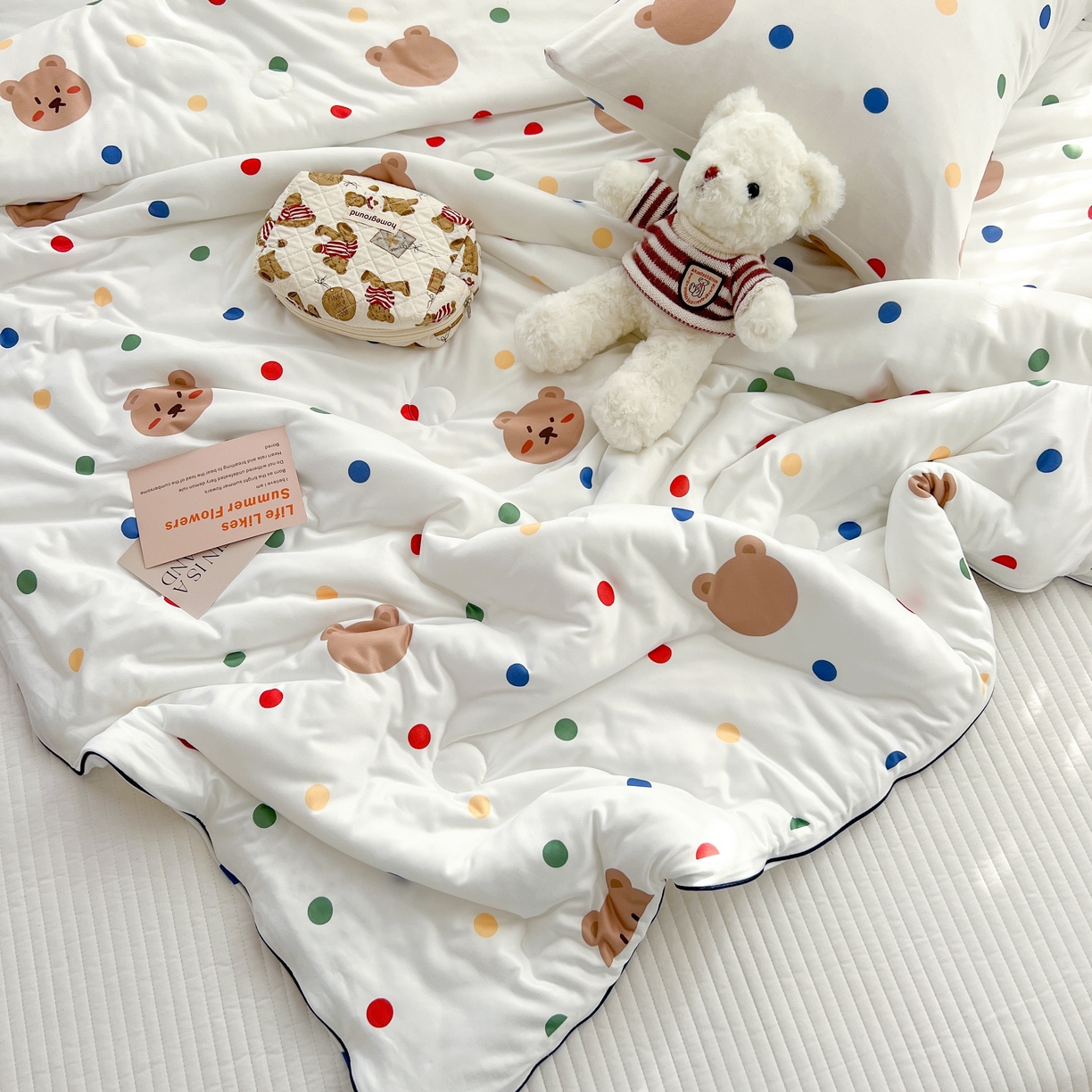 91家纺网 家纺一手货源 找家纺 咏绒家纺工厂店 厂家直销网销爆款花型永不断货2025春夏新款A类牛奶针织棉大豆夏被（长期款） 米洛熊