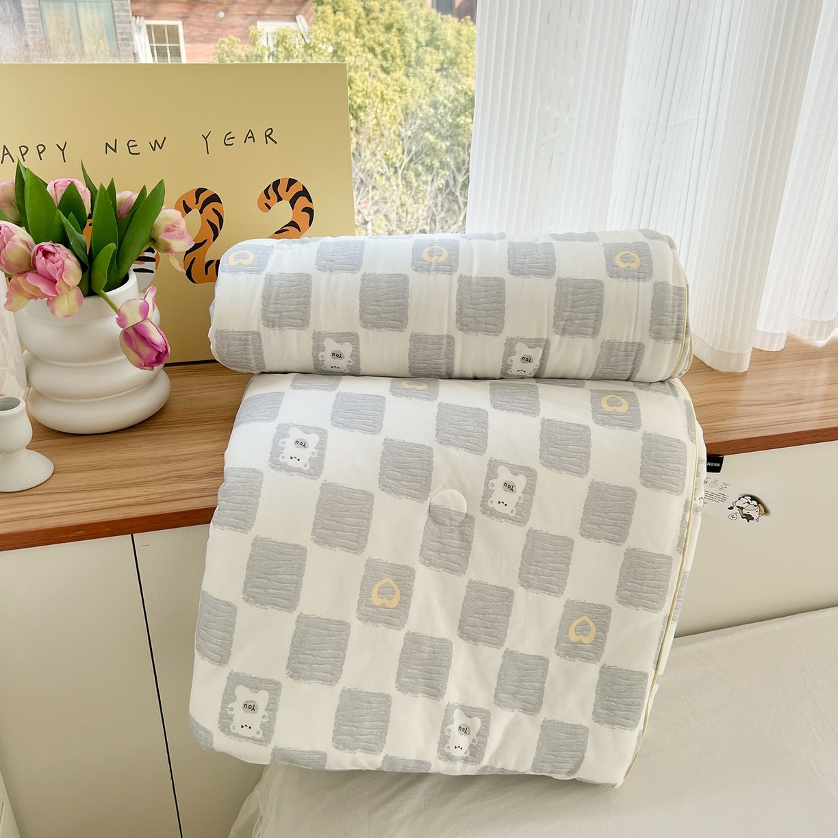 91家纺网 家纺一手货源 找家纺 咏绒家纺工厂店 厂家直销网销爆款花型永不断货2025春夏新款A类牛奶针织棉大豆夏被（长期款） 魔方熊