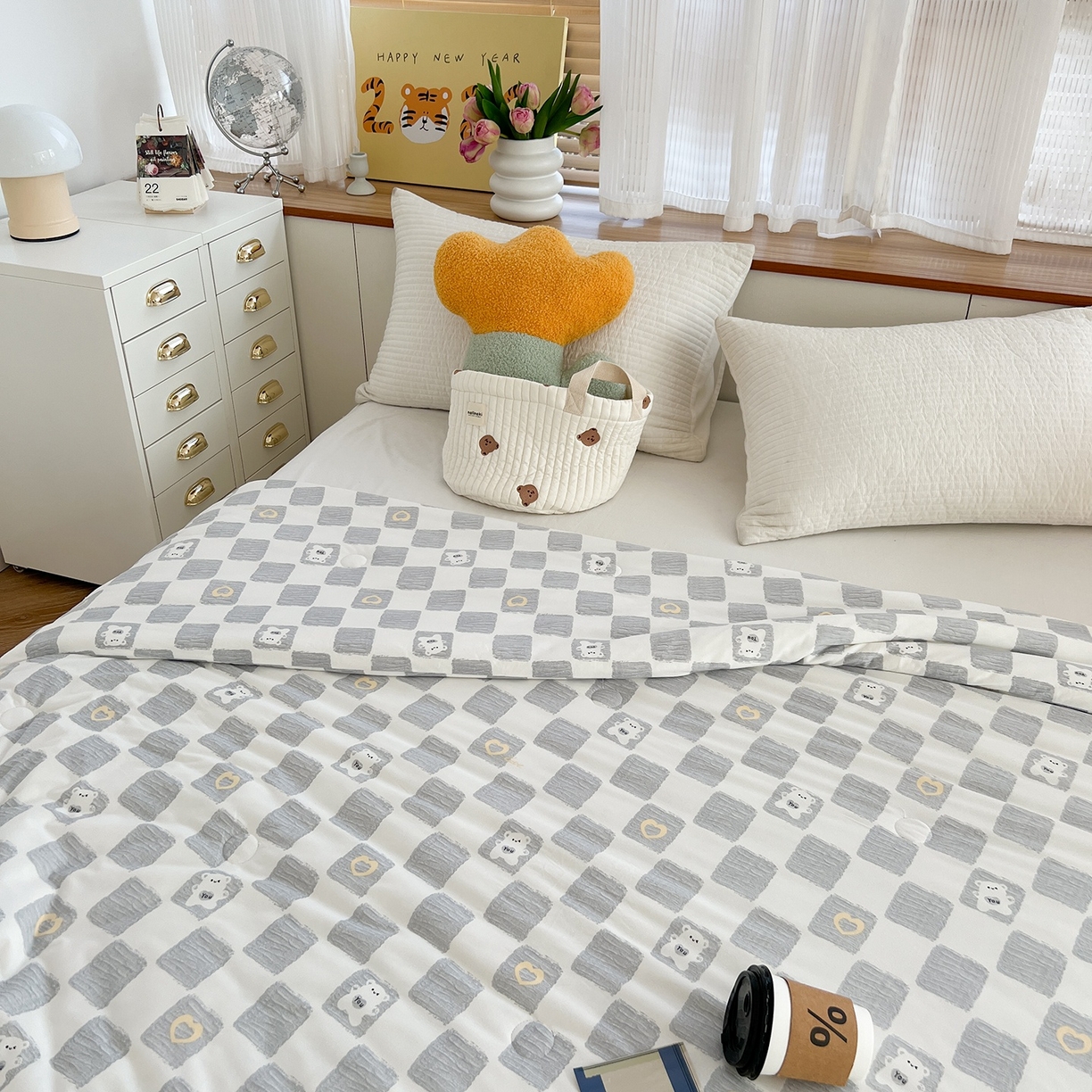 91家纺网 家纺一手货源 找家纺 咏绒家纺工厂店 厂家直销网销爆款花型永不断货2025春夏新款A类牛奶针织棉大豆夏被（长期款） 魔方熊