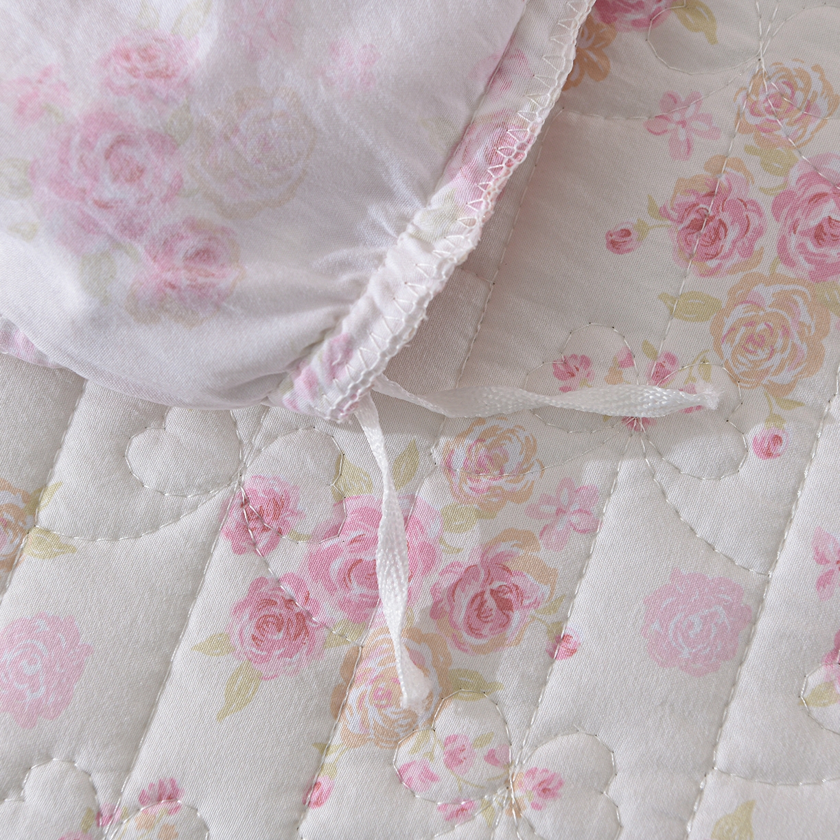 91家纺网 家纺一手货源 找家纺 金梦家居 2026新款水洗棉床盖夏被款四件套 粉黛佳人