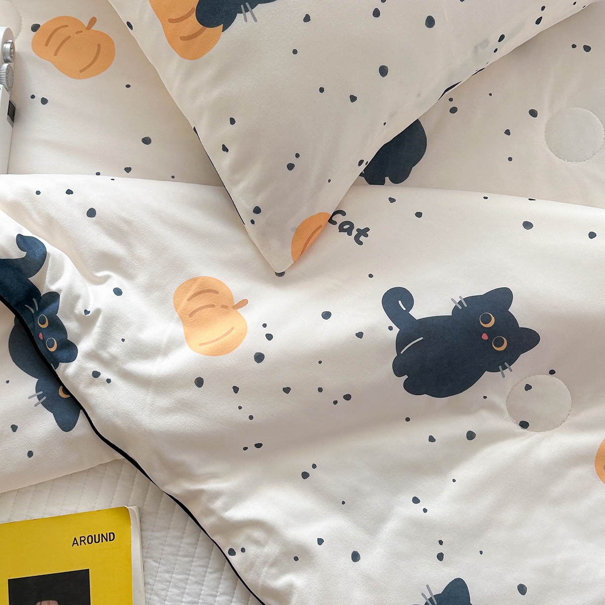 91家纺网 家纺一手货源 找家纺 咏绒家纺工厂店 厂家直销网销爆款花型永不断货2025春夏新款A类牛奶针织棉大豆夏被（长期款） 南瓜猫